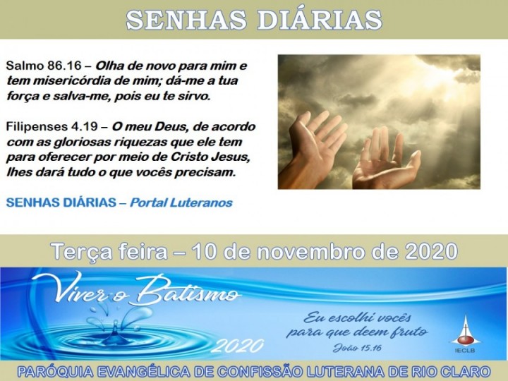 Senhas do dia - 10.11.2020