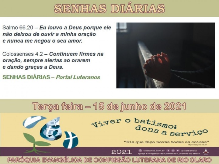 Senhas do dia - 15.06.2021