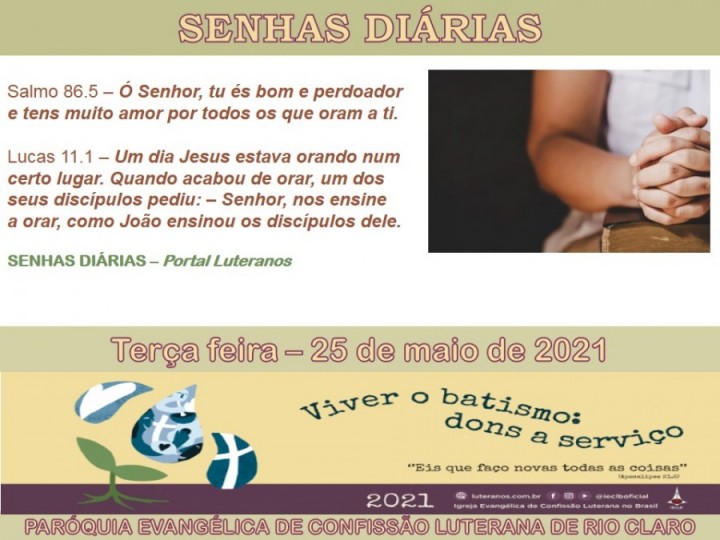 Senhas do dia - 25.05.2021