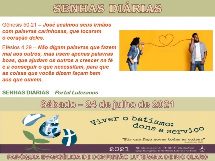 Senhas do dia - 24.07.2021