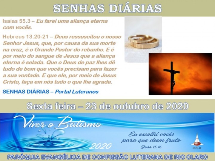 Senhas do dia - 23.10.2020