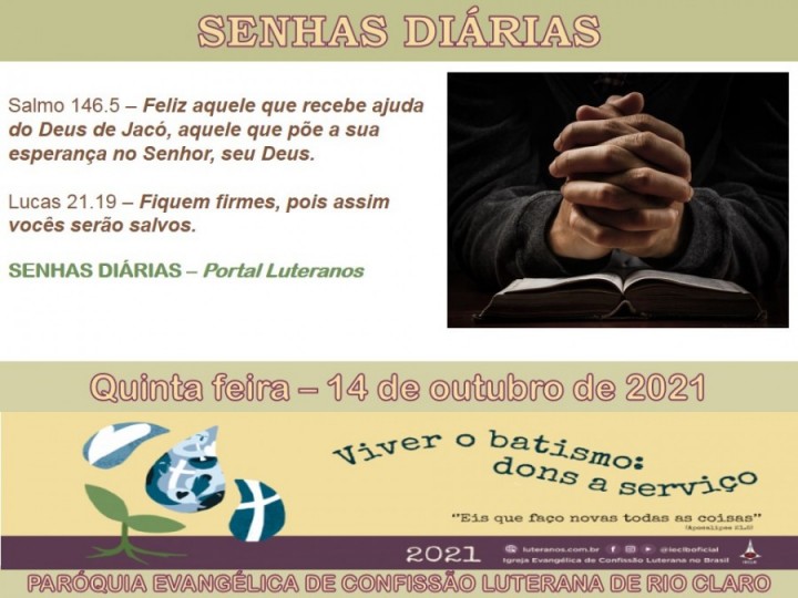 Senhas do dia - 14.10.2021