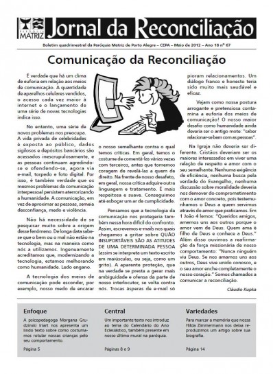 Jornal da Reconciliação. Ano 18