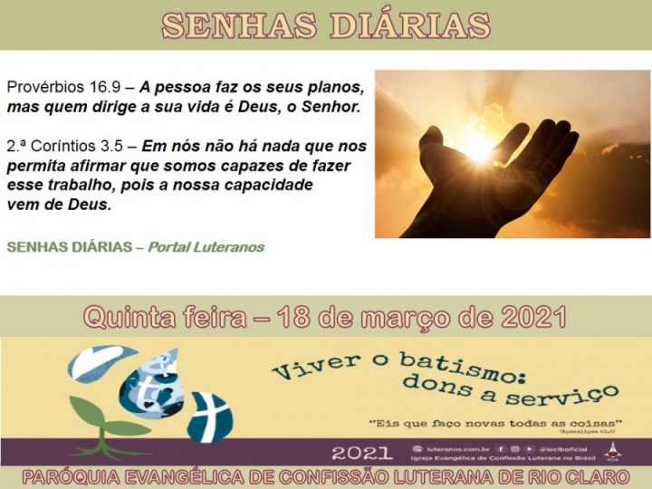 Senhas do dia - 18.03.2021