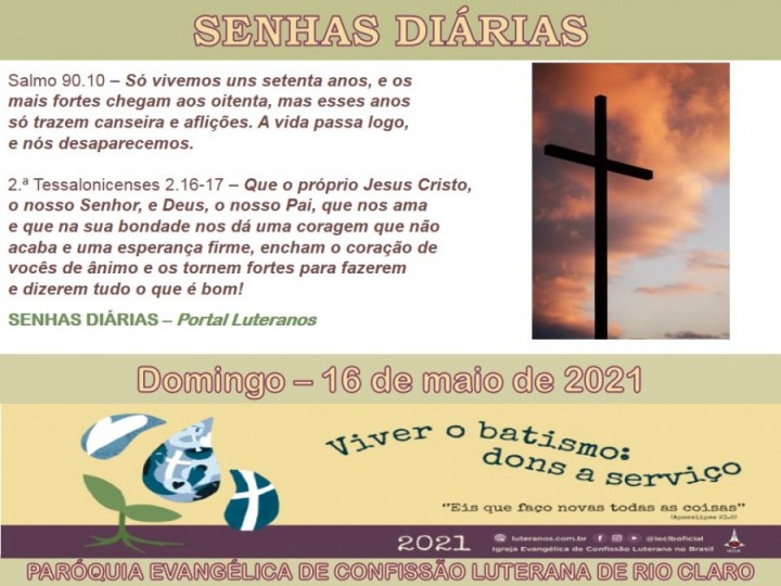 Senhas do dia - 16.05.2021