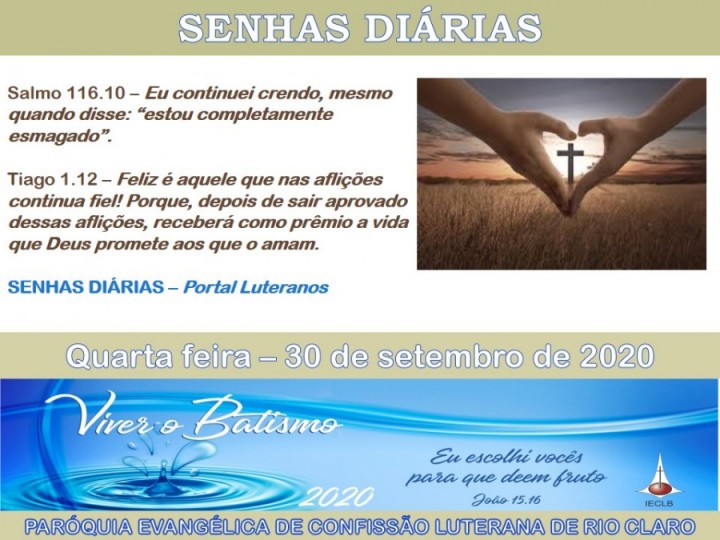 Senhas do dia - 30.09.2020