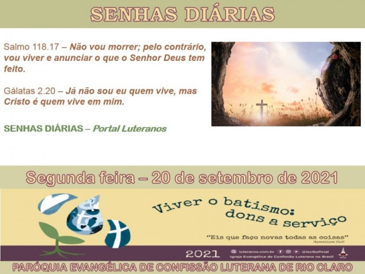 Senhas do dia - 20.09.2021