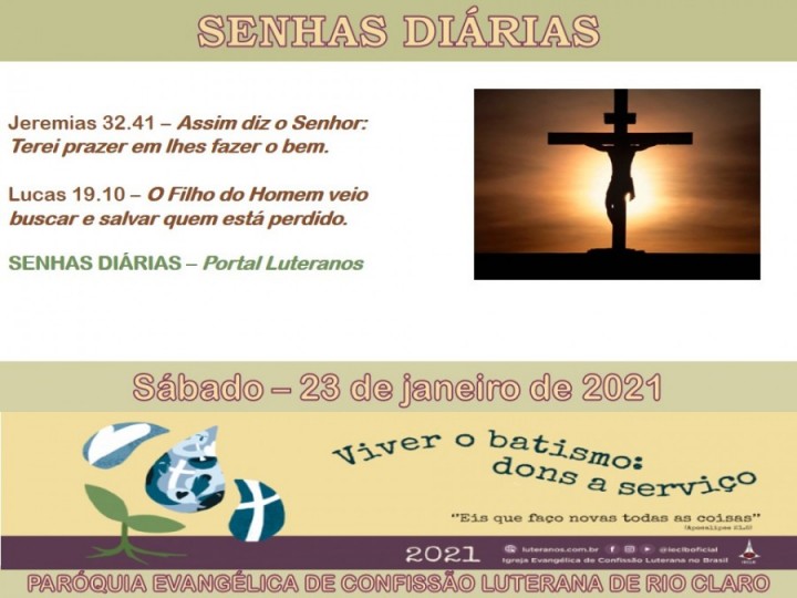 Senhas do dia - 23.01.2021