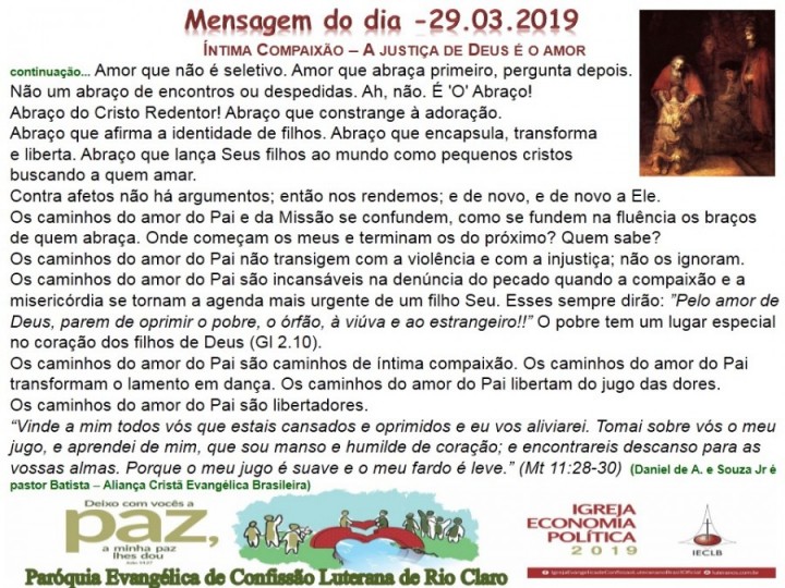 Mensagem do dia - 29.03.2019