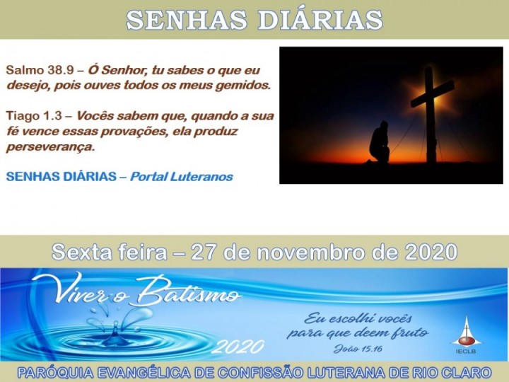 Senhas do dia - 27.11.2020