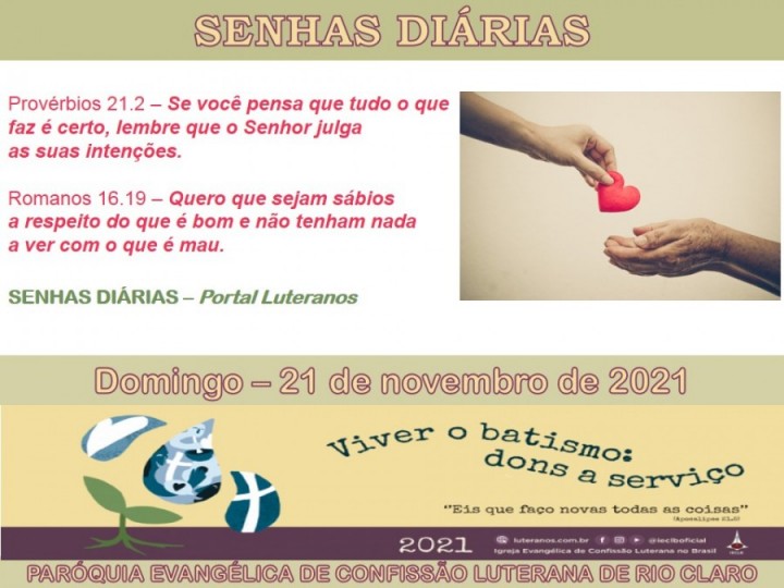 Senhas do dia - 21.11.2021