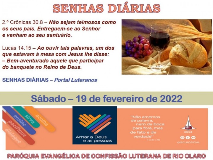 Senhas do dia - 19.02.2022