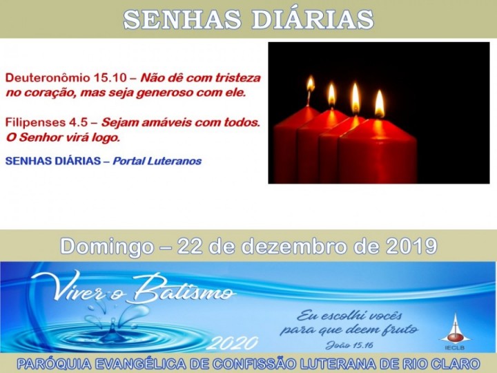 Senhas do dia - 22.12.2019 1