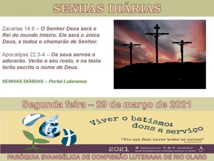 Senhas do dia - 29.03.2021