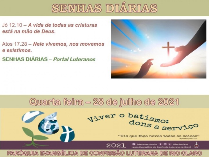 Senhas do dia - 28.07.2021