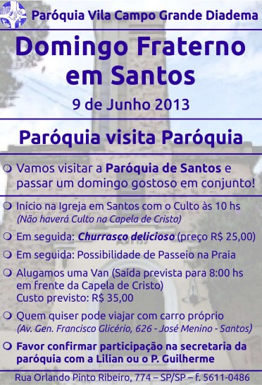 Panfleto Passeio Santos