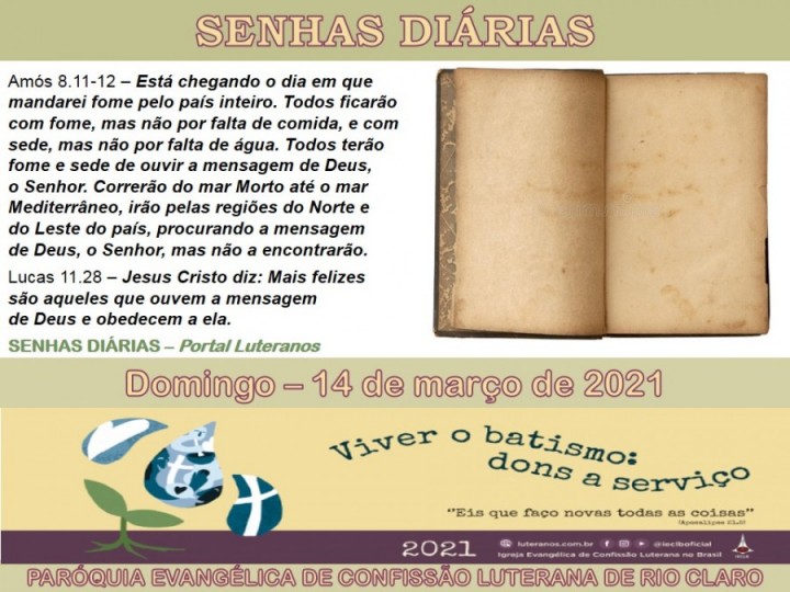 Senhas do dia - 14.03.2021