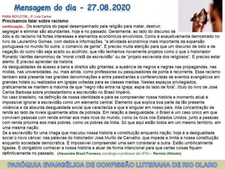 Mensagem do dia - 27.08.2020