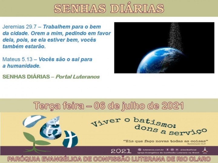 Senhas do dia - 06.07.2021