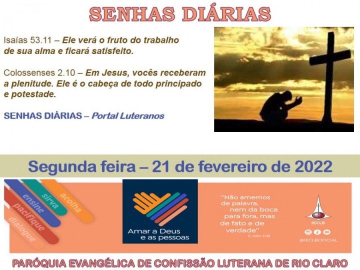 Senhas do dia - 21.02.2022