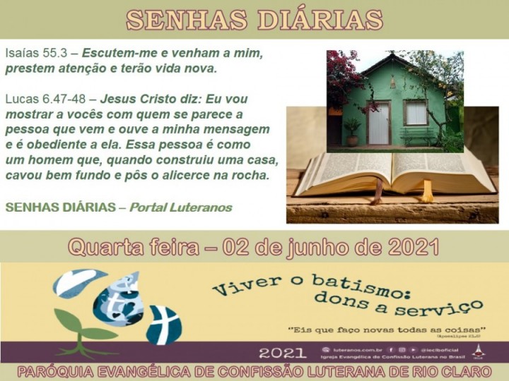 Senhas do dia - 02.06.2021