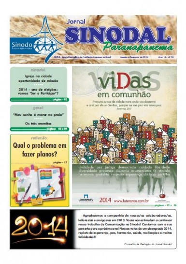 Jornal Sinodal Paranapanema - Ano 14 - Nº.  74 - Janeiro e Fevereiro 2014