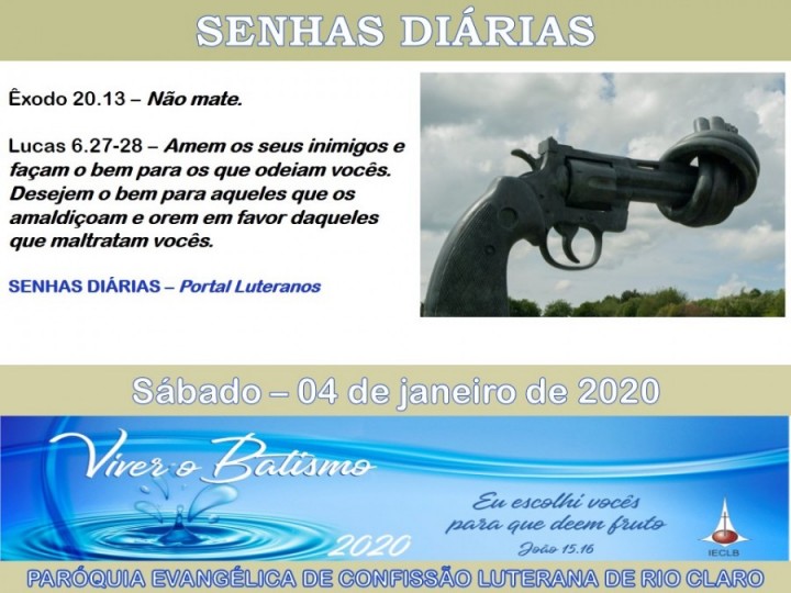 Senhas do dia - 04.01.2020