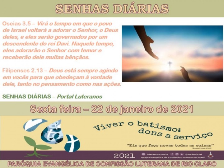 Senhas do dia - 22.01.2021