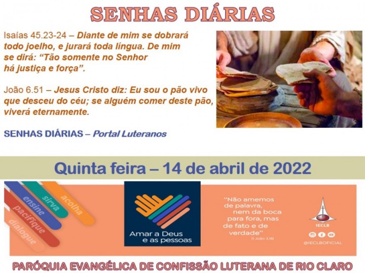 Senhas do dia - 14.04.2022