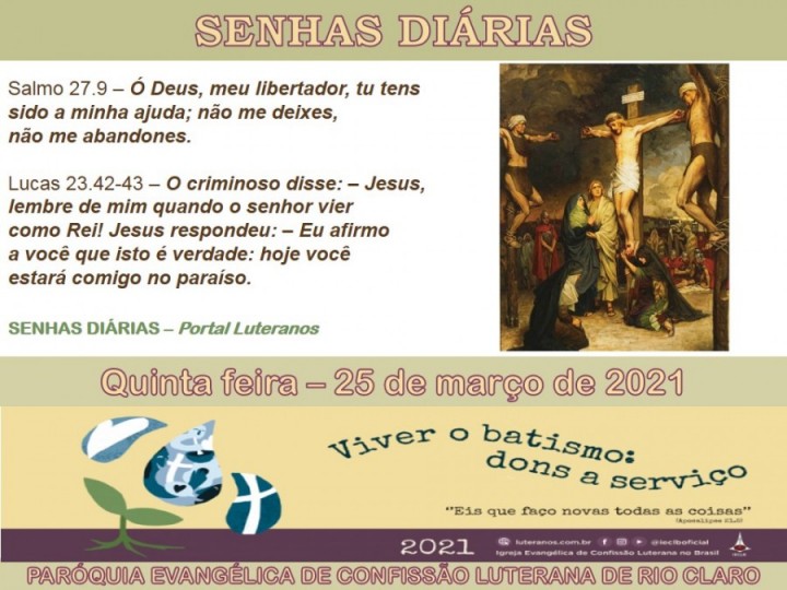 Senhas do dia - 25.03.2021