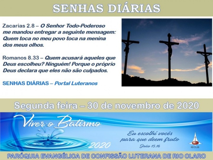 Senhas do dia - 30.11.2020