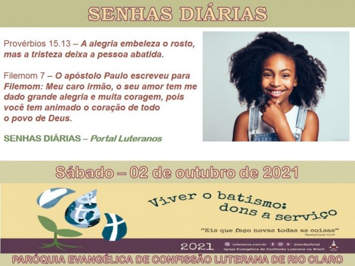 Senhas do dia - 02.10.2021