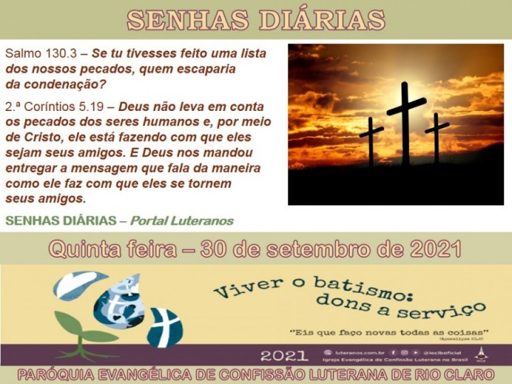 Senhas do dia - 30.09.2021