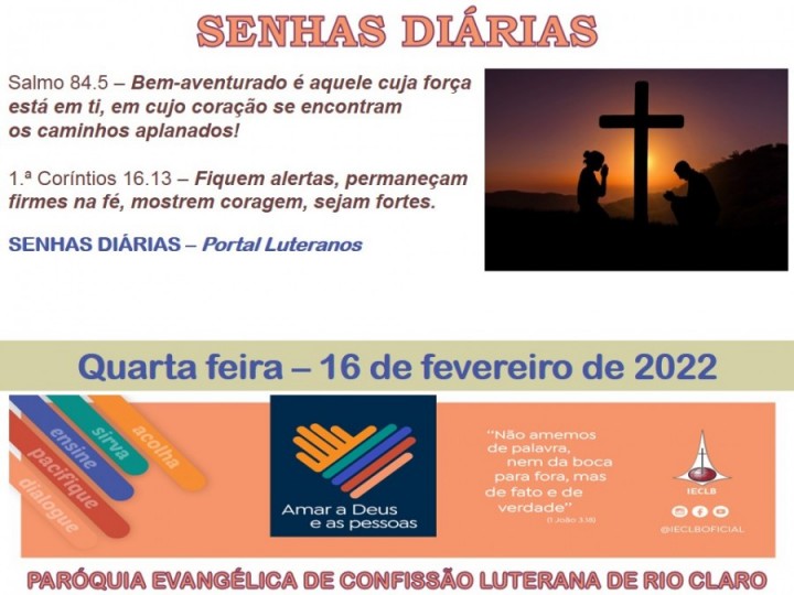 Senhas do dia - 16.02.2022