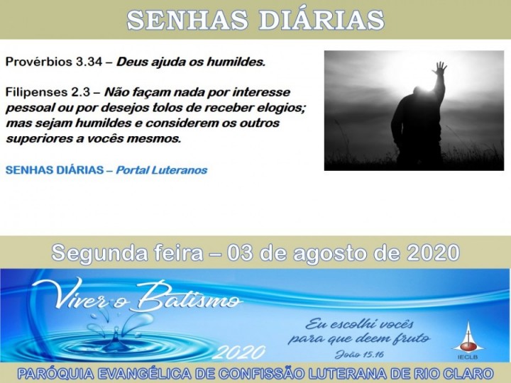 Senhas do dia - 03.08.2020