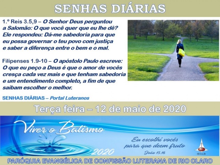 Senhas do dia - 12.05.2020