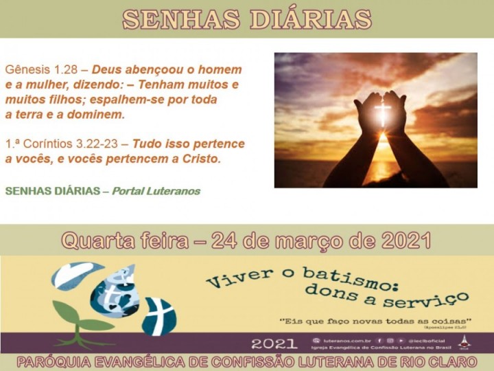 Senhas do dia - 24.03.2021