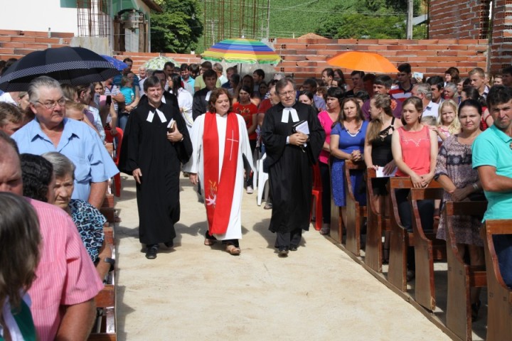 Lançamento da Pedra fundamental do 3º templo da Comunidade em Recreio