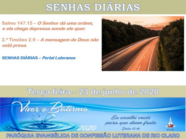 Senhas do dia - 23.06.2020