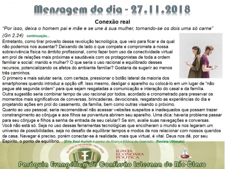 Mensagem do dia - 28.11.2018