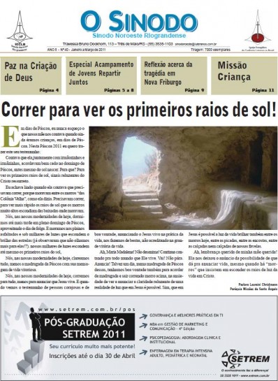 Jornal O Sínodo - Nº. 40 - Janeiro - Março 2011