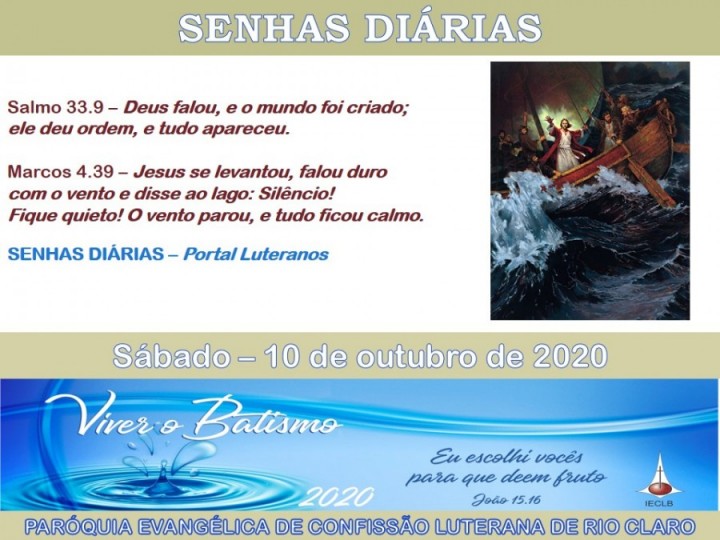 Senhas do dia - 10.10.2020