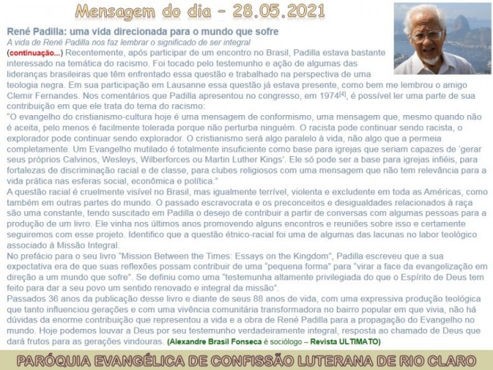 Mensagem do dia - 28.05.2021