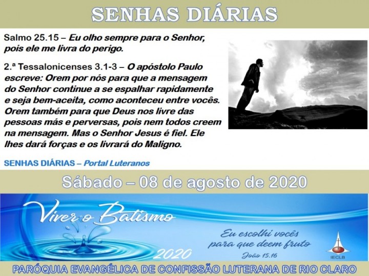 Senhas do dia - 08.08.2020