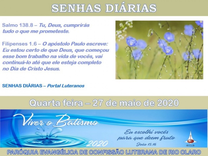 Senhas do dia - 27.05.2020