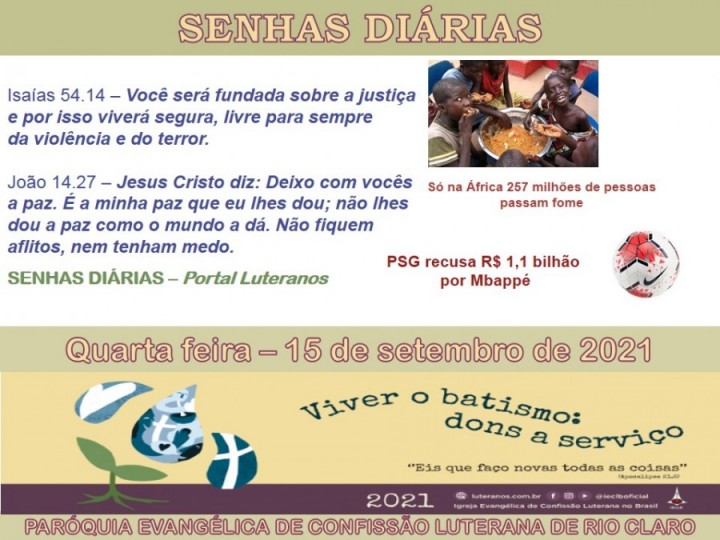 Senhas do dia - 15.09.2021