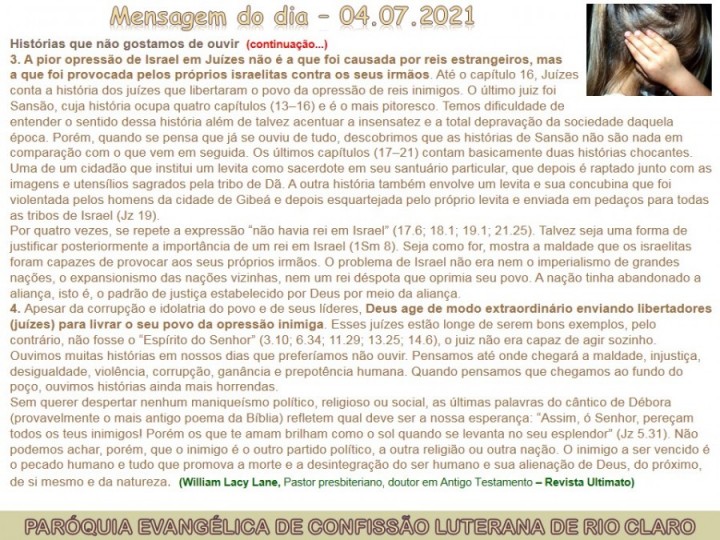 Mensagem do dia - 04.07.2021