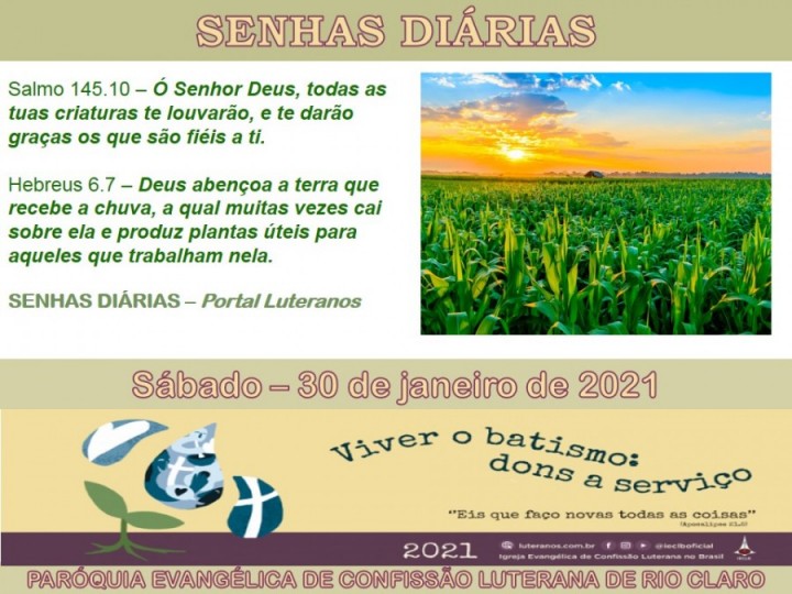 Senhas do dia - 30.01.2021