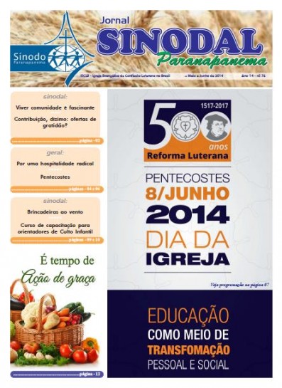 Jornal Sinodal Paranapanema - Ano 14 - Nº.  76 - Maio e Junho 2014