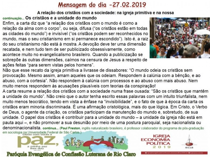 Mensagem do dia - 27.02.2019